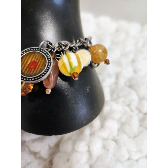 Metal Charm. Bracelet 7 inches Earth Tones - Picture 15 of 15